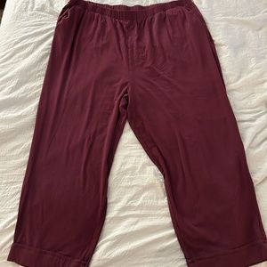 Universal Standard pull on jersey pants- maroon, dark red, cuffed. large EUC